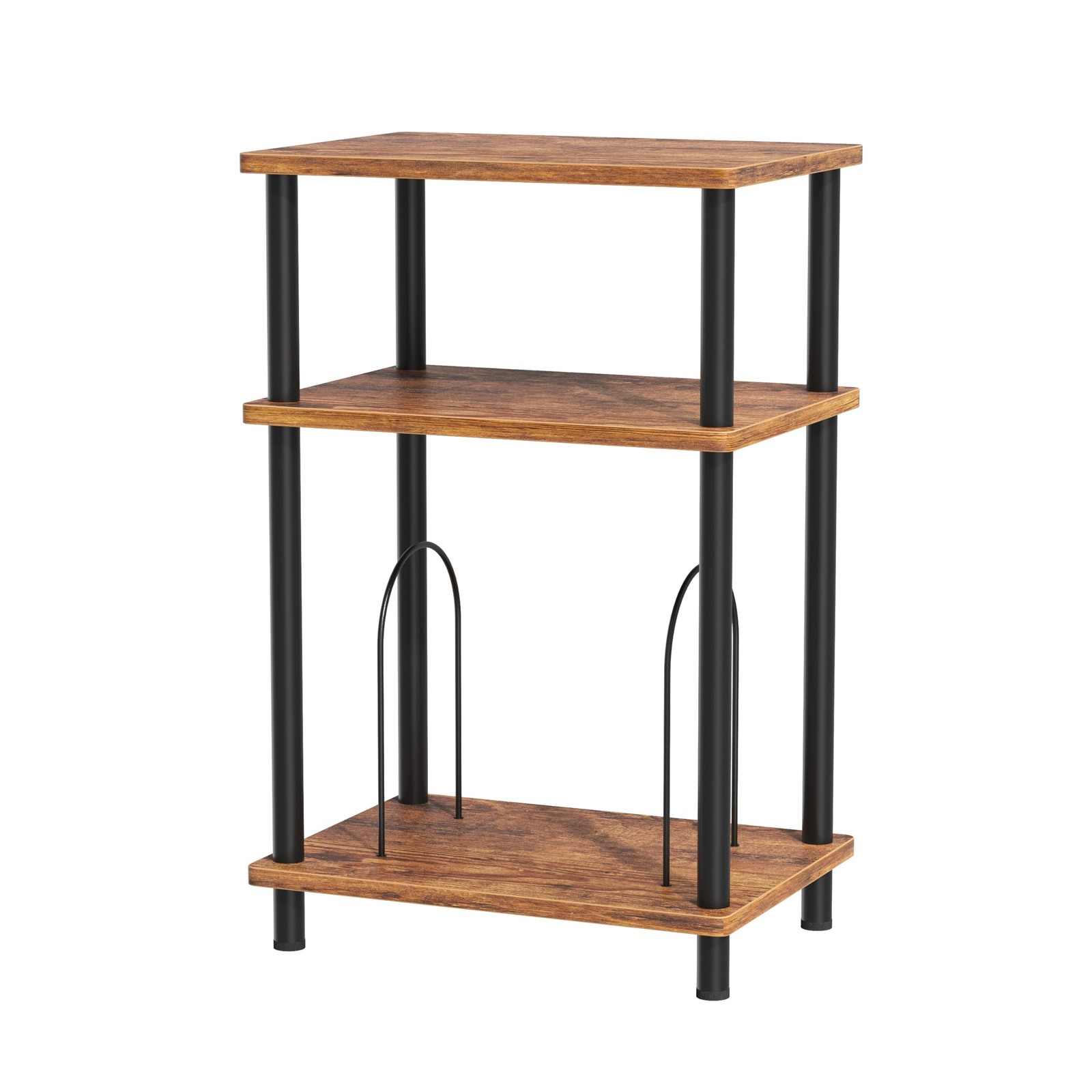 3-Tier Vinyl Record Player Stand with Storage Shelf for LP Albums  