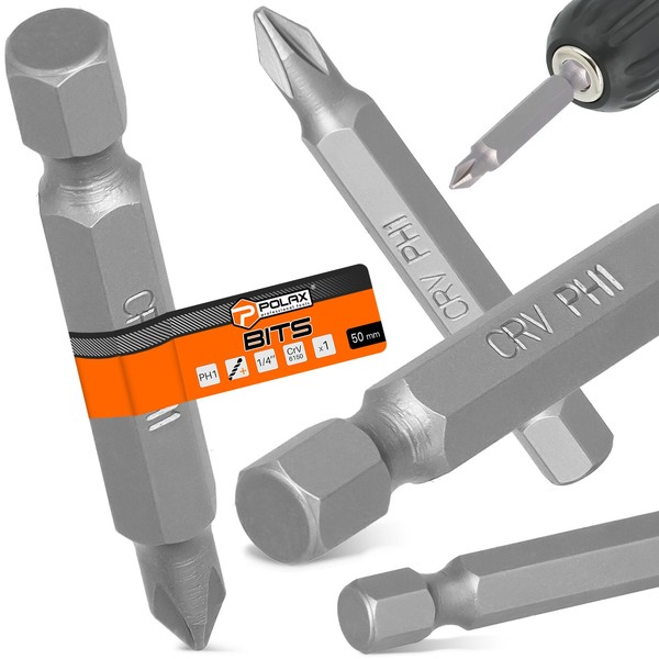 Magnetisch Bit PH1 50 Mm Schraubendreher Phillips 1/4'' Stahl Schraubendreherbit-image