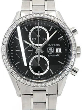 TAG HEUER WATCH CARRERA CHRONOGRAPH DIAMOND BEZEL CV201J.BA0794 AUTOMATIC MEN'S