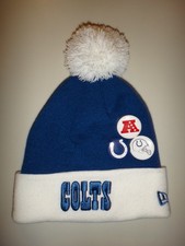 Men's NFL Indianapolis Colts New Era Button Up Cuffed Knit Beanie Hat OSFM
