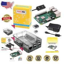 Raspberry Pi 3 B+ Full Kit: 1GB RAM, 1.4GHz CPU, Clear Case, 2.5A Power