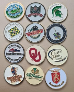 STUNNING 12 x 1" CLUB BALL MARKERS HIGH QUALITY EXCELLENT COND RARE MARKERS
