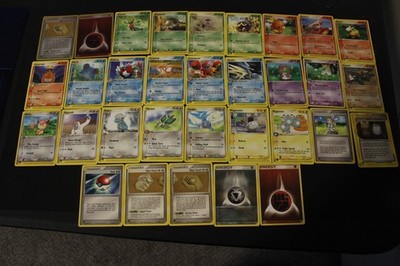 32 Pokemon Card Lot LP-DMG E-Reader EX Ruby & Sapphire,Dragon+(Rev Root Fossil+)