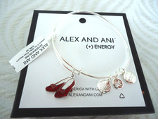 Alex and Ani WIZARD OF OZ, GLITTER RUBY SLIPPERS Bangle New W/ Tag Card  Box