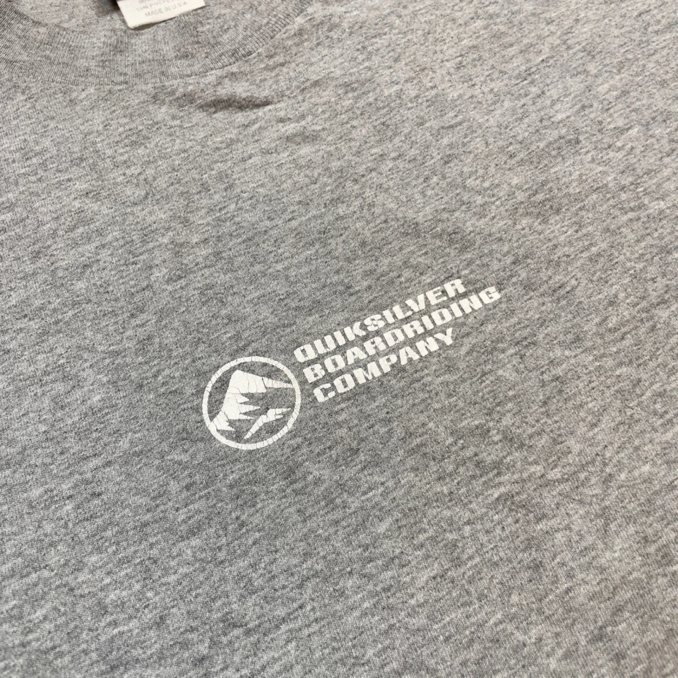 Camiseta De Colección Años 90 Quiksilver Boardriding Company Para Hombres Gris Manga Larga L Logo de EE. UU. Foto 2 de 4