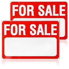 2 Pcs for Sale Sign Car Sticker, 12" x 8" Plastic Self-Adhesive Vinyl Sale Si...