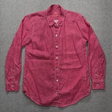 Tommy Bahama Womens M Pink 100% Linen Long Sleeve Button Down Shirt Solid Summer