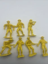 Vintage Plastic Cowboys & Indians Toy Figures Tim Mee Toys 3"  70mm Lot Of 7