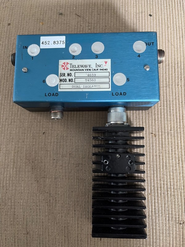 Telewave T-4560 Dual Ferrite Isolator 400-512 MHz, Dry Coaxial Load