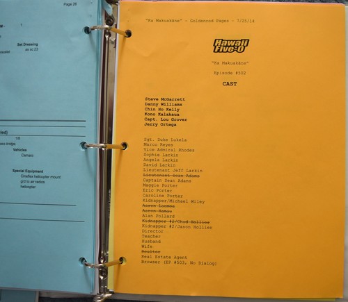 2014 Hawaii Five-O "Ka Makuakane" Original Drehbuch + Drehplan - Bild 15 von 20