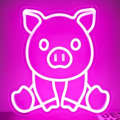 Sitting Pig Neon Sign Cute Sitting Pig Led Neon Sign For Wall Decor Pig Neon Lig