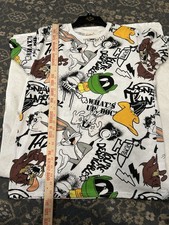Looney Tunes T shirt Mens Size Large Bugs Bunny Marvin All Over Print