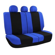 Car Seat Covers Cloth - Universal Fit Automotive Seat Covers, Blue Rear Set
