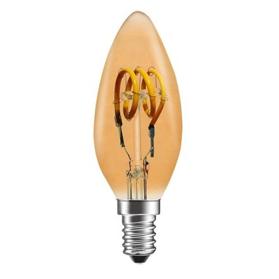 LED Spiral Filament Rustika Kerze C35 3W E14 gold extra warmweiß 1800K DIMMBAR
