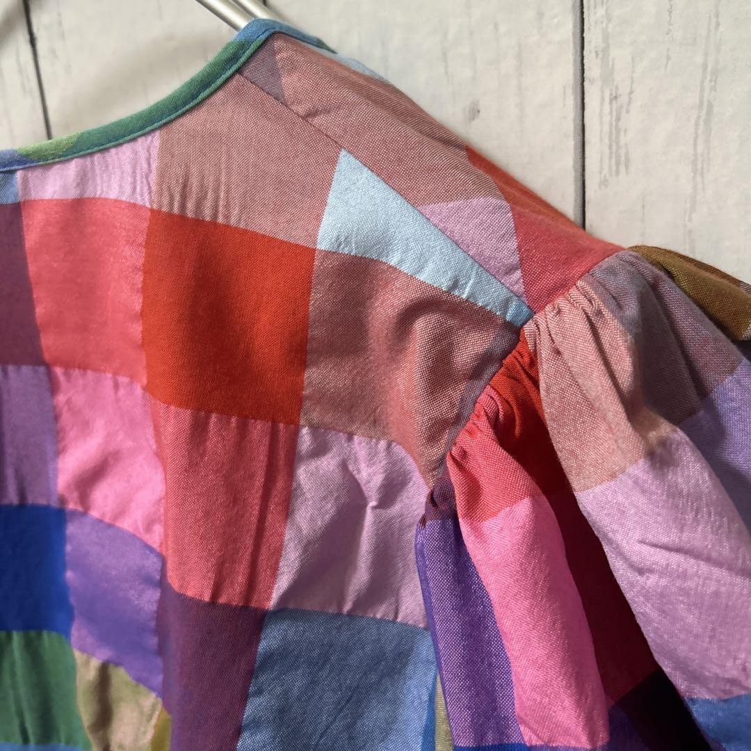 kate spade Madras Check Blouse XS Multicolor thumbnail 11