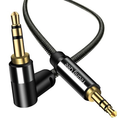 3.5mm Male to Male Braided Aux Cable 1.5ft - Tangle-Free Sound Connection