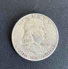 1951-S Ben Franklin Half Dollar 90% Silver Coin Good Condition
