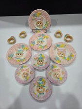 Mercuries 1994 "Bunnies In The Garden" Plates and Napkin Rings 12pc