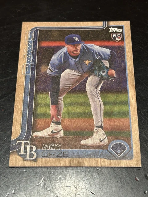 2025 Topps Update Series Eric Orze #US212 (RC) Wood Parallel #13/25 Rookie Rays