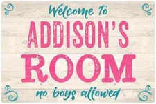 ADDISON'S Room Kids Bedroom Sign Personalized Metal Sign 108120089034
