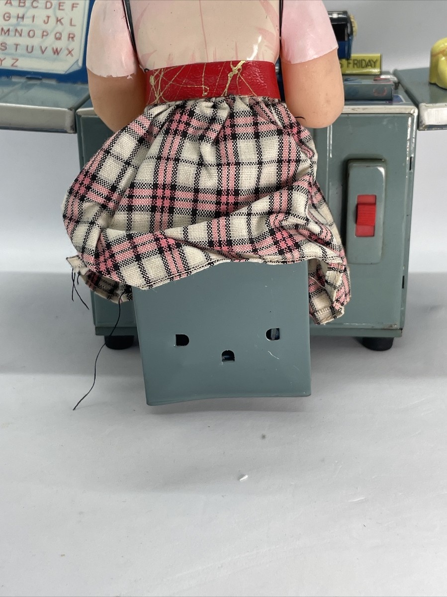 Vtg LINEMAR Tin Toy Miss Friday The Typist Battery operated Vtg LINEMAR Tin Toy Miss Friday The Typist Battery operated