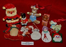 Vintage CHRISTMAS ORNAMENTS Mostly Ceramic Lot 206 1980's Nostalgia