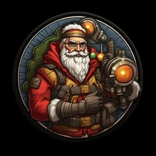 Santa Christmas Patch Embroidered Iron-on Applique Tactical Morale Badge