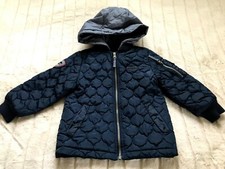 London Fog Boys Dark Blue Padded Hooded Full Zip Jacket Size M 5-6Y 