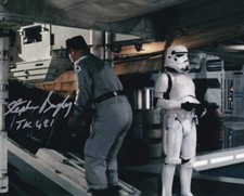 STEPHEN BAYLEY signed Autogramm 20x25cm STAR WARS in Person autograph COA