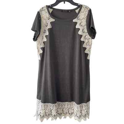 Doe & Rae Dress Women's Large Short Sleeve Lace T-Shirt Dress | eBay