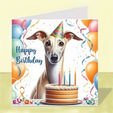 Greyhound,  Whippet Dog Birthday Greetings Card