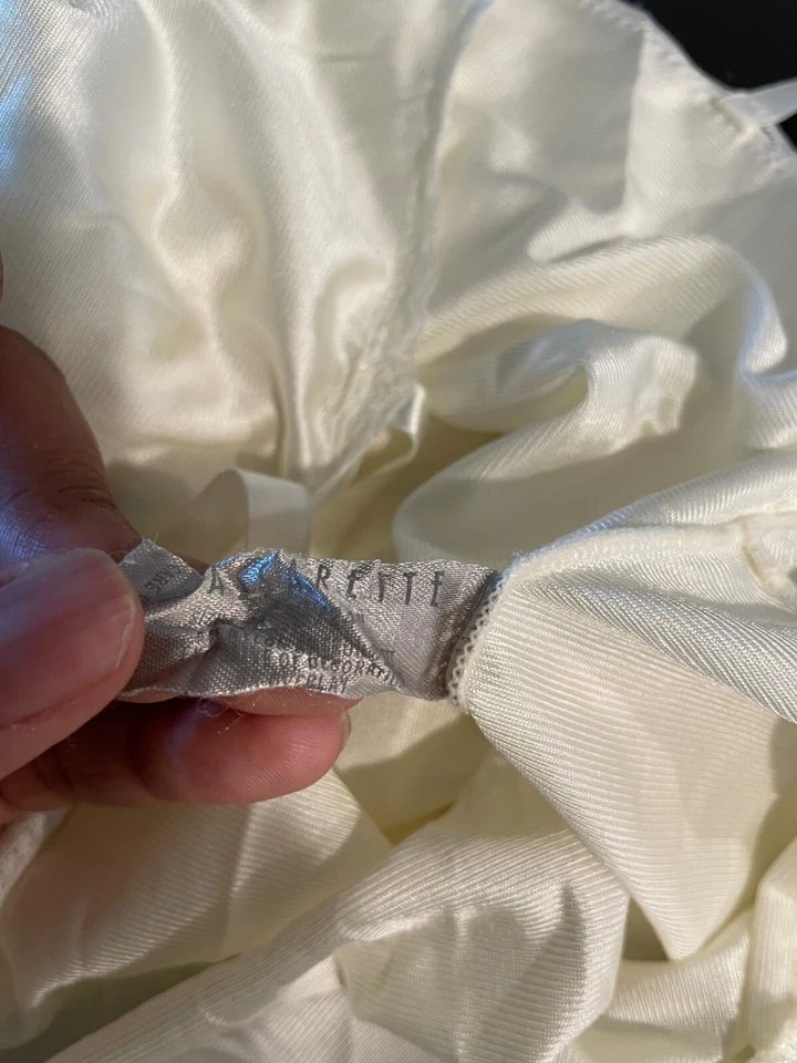 Vestido sin mangas vintage Vassarette para mujer talla 36 EE. UU. mediano blanco satinado encaje delicado Foto 3 de 4