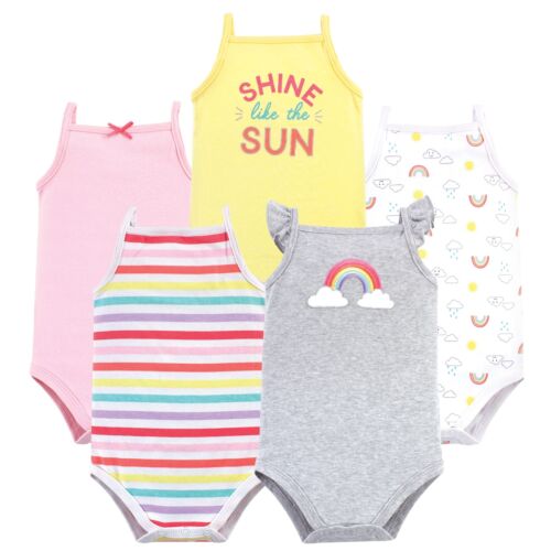 Hudson Baby Unisex Baby cotton Sleeveless Bodysuits Rainbows, 0-3 Months - Picture 1 of 1