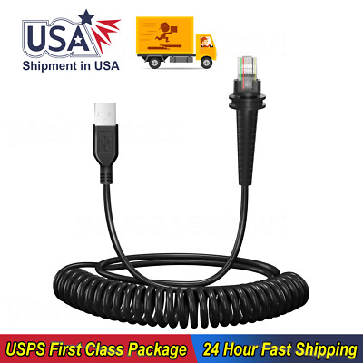 5M New Datalogic CAB-550 Coiled Cable Type A USB to RJ45 Barcode Scanner Cable