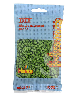 1000 Midi Bügelperlen - Helle Olive 207-84 Ø 5 mm Hama Perlen Steckperlen Beads 