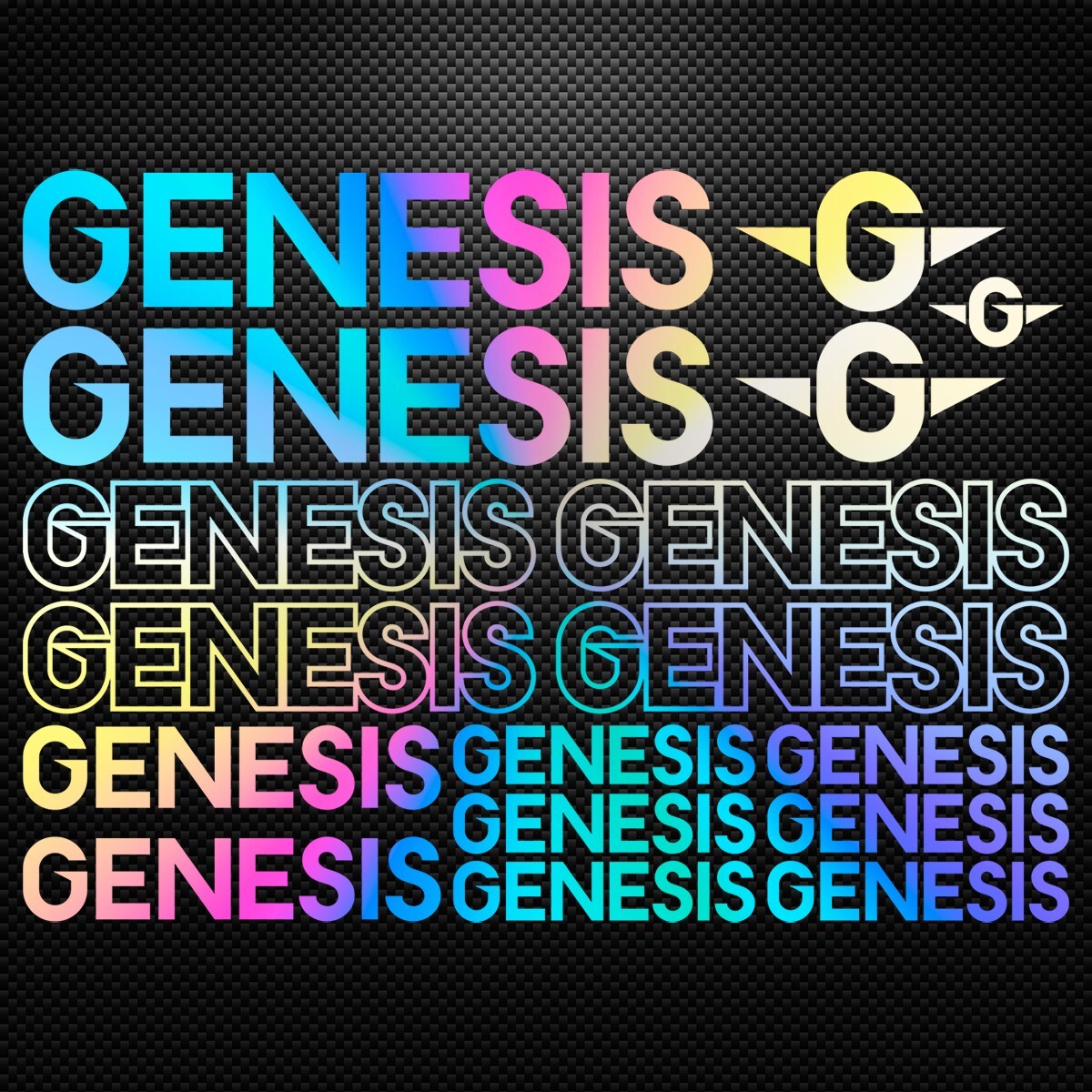 GENESIS - KIT Holographic Vinyl Decal Stickers Sheet Bike Frame