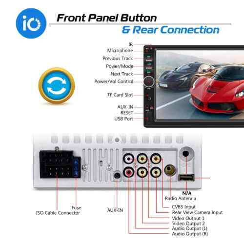 7" Car Stereo MP5 Player Radio Double DIN USB Touch Screen Bluetooth USB C AUX - Picture 13 of 15