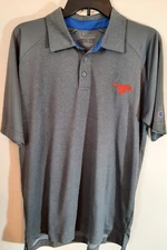 Champion Men's Mustangs Gray Elite Polo Shirt Button Sleeve Shirt Sz Medium-NWOT