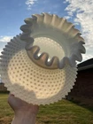 Antique Vtg Art Deco Opal White Milk Glass Oil Lamp Shade Ruffled Top 7" Fitter