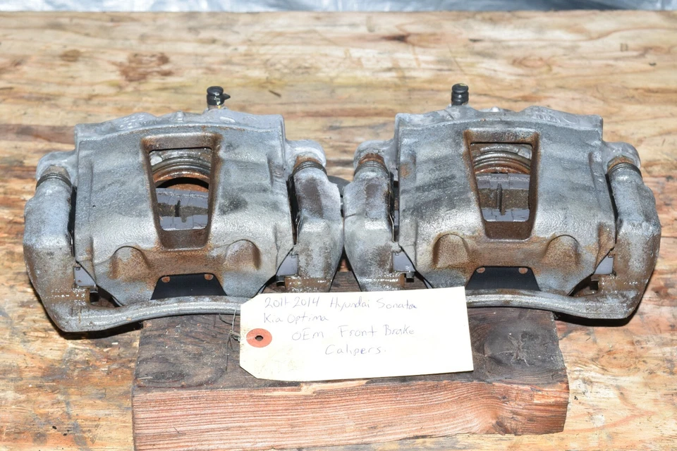 Pinzas de freno delanteras izquierda derecha originales Hyundai Sonata Kia Optima 2011-2014 OEM Foto 2 de 4