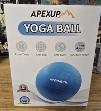Apexup YOGA BALL (Medium 19"-22") Exercise BLUE (New & Sealed)