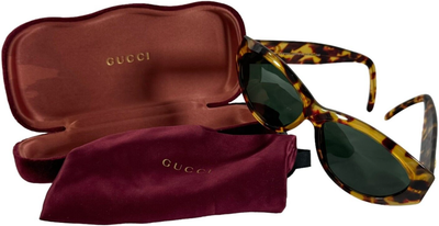 New Italian-Made Gucci Tortoiseshell Sunglasses w/ Certificate of Authenticity Gucci Sunglasses 1996 Vintage Brown Tortoise Green Unisex GG  main image 3