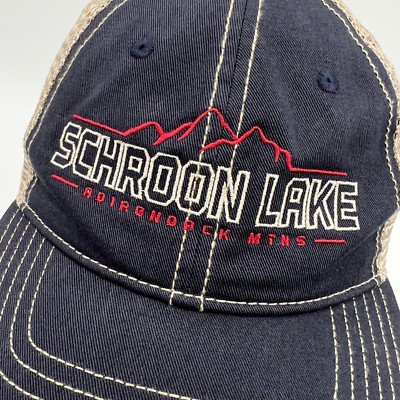 Schroon Lake Hat Men Snap Back Adirondack NY Mesh Camp Hip Hype Run Gym Core Cap