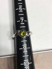 Sterling Silver Unique Peridot ring Size 8 6.85 Grams
