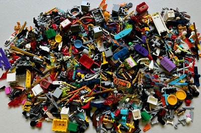 LEGO Minifigure Accessories Lot of 125 + Random Tools Weapons, Food, Guns, Wands