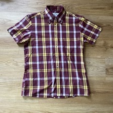 Brutus trimfit x drmartens rare burgundy short sleeve shirt large mod / Skinhead