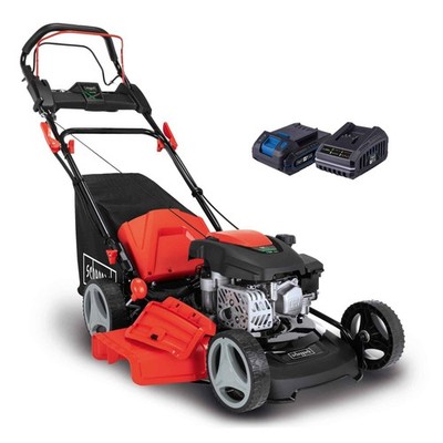 Scheppach Benzin Rasenmäher MS150-46E | 46cm Schnittbreite | E-Start | Antrieb