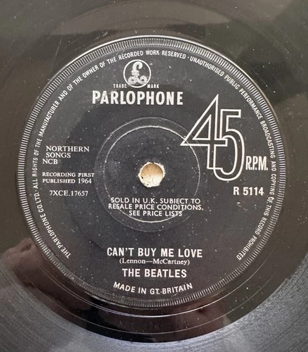 Beatles Can't Buy Me Love Rarest Solid Centre Press UK 45 R5114 Oriole Contract