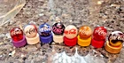 8 Vintage Collectible Coca-Cola Shooter Marbles on Stands