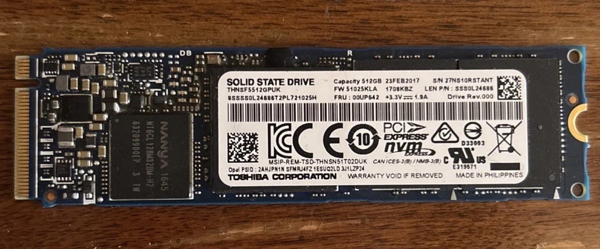Toshiba M.2 Interface 500 GB Storage Capacity Solid State Drives